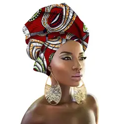 Африканские тюрбаны трендиционный стиль африканская повязка Дашики головной галстук для женские повязки для волос Африканский платок 180*56