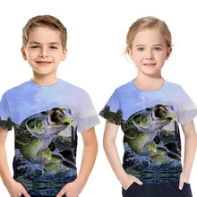 Новинка года, Детская футболка с объемным рисунком повседневная детская футболка с короткими рукавами и круглым вырезом пляжная модная детская одежда с рисунком рыбы футболка с объемным рисунком для мальчиков