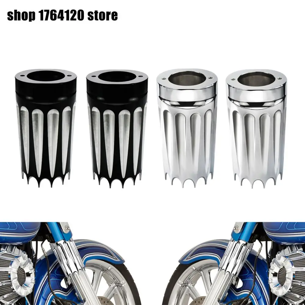 Ползунок для мотоциклетной вилки чехлы ботинок с ЧПУ черный/хром Harley Touring Road King