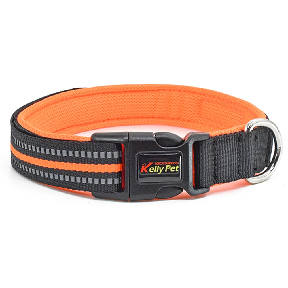 collar orange Светоотражающий d-образный ошейник для кошек и собак, ошейник для собак и кошек, легко моющийся ошейник для больших и маленьких собак, товары для домашних животных, щенков - Цвет: collar orange