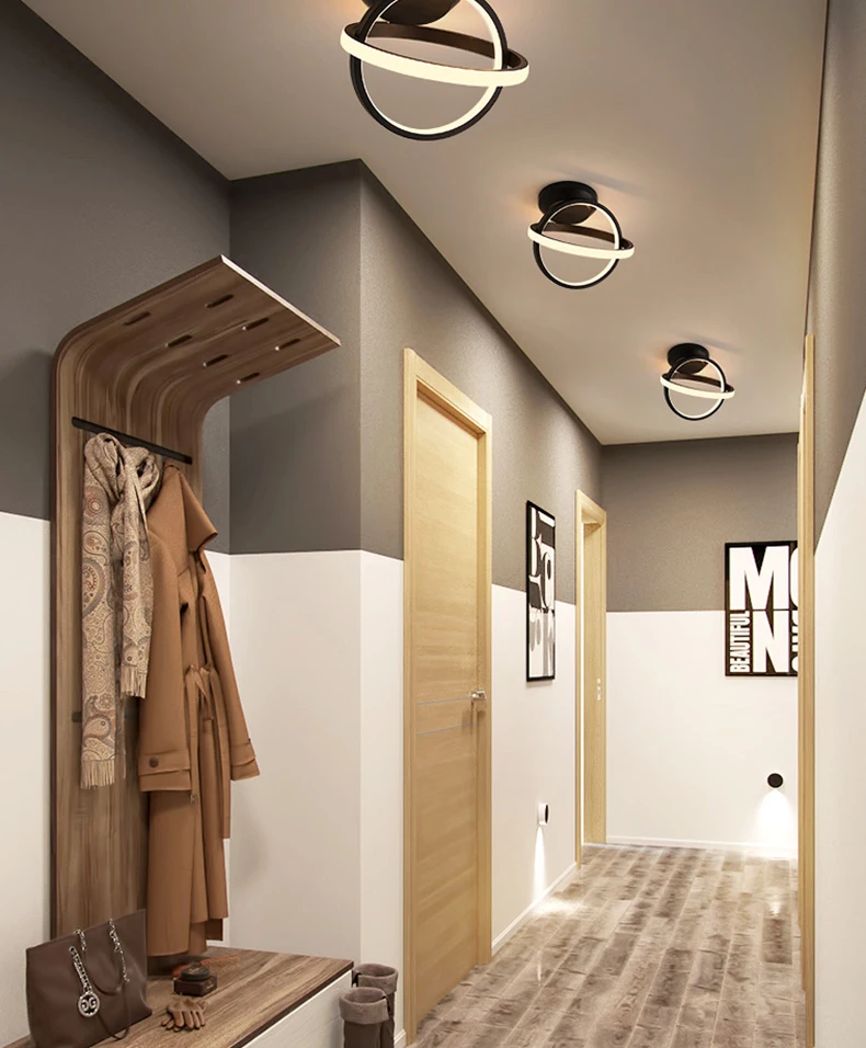 180x160 мм 12 Вт Современные светодиодные потолочные лампы для corridro фойе спальни лобби белая или черная окрашенная комнатная потолочная лампа