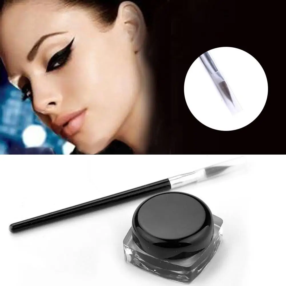 Waterproof Eye Liner Eyeliner Shadow Gel Makeup Cosmetic + Black Brush Waterproof Eye Liner Eyeliner Shadow Gel Makeup Cosmetic + Black Brush