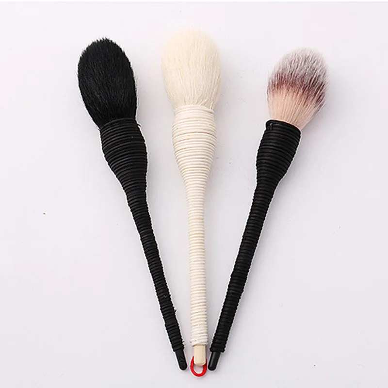 

Flat Goat Wool Rattan Makeup Brushes Profesional Foundation Blush Loose Powder Contour Brush for Beauty Make Up Brushes