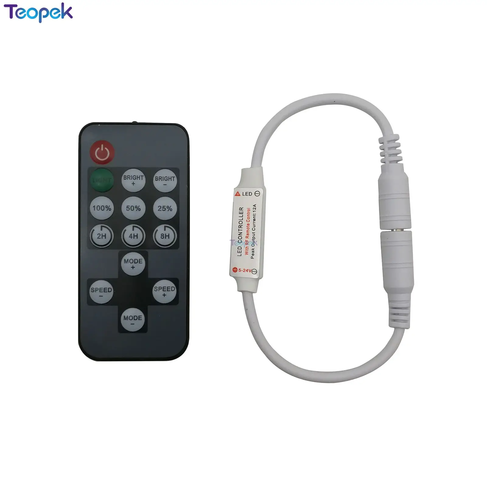

Mini RF Led Time Controller 14 keys Remote Control Brightness Adjustable Led Dimmer For Single Color Light Strip DC5-24V