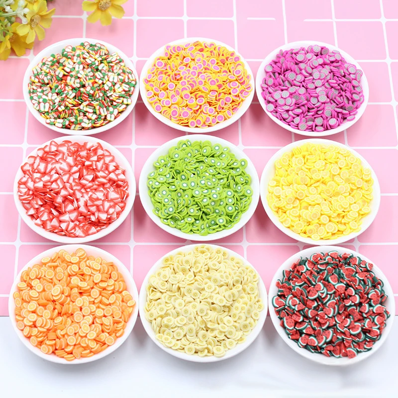 

3D Fruit 10g Slice Slime Nail Art Sticker Cute Sprinkles Filler Lemon DIY Nail Accessories Tool Nails Sticker Art Water Decals