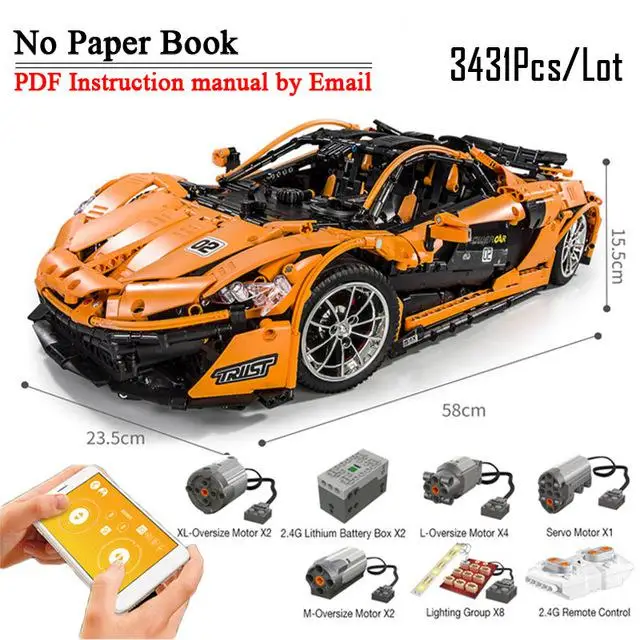 Technic MOC-3918 Veneno Roadster Совместимость с 20087 RC APP управление строительные блоки кирпичи DIY День рождения Обучающие игрушки, подарки - Цвет: Черный