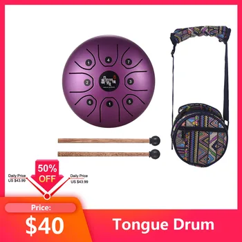 

US IN STOCK 5.5 Inch Tongue Drum Mini 8-Tone Steel Tongue Drum C Key Hand Pan Drum with Drum Mallets Bag Percussion Instrument