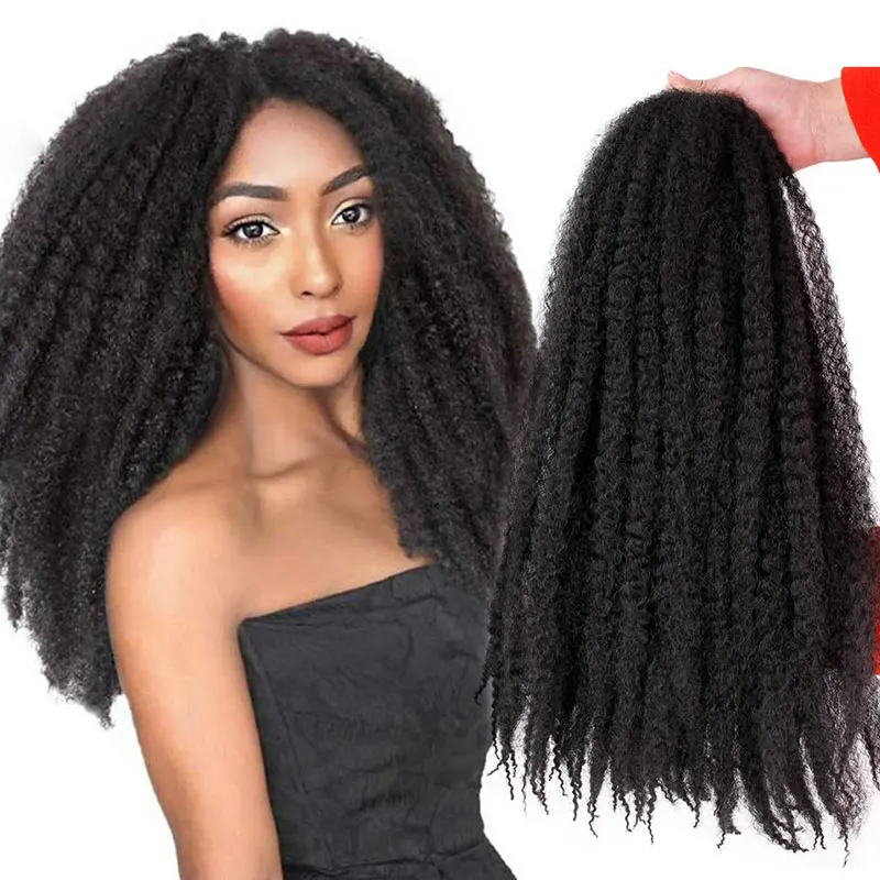 Afro Marley Braids Kinky Curly Synthetic Hair Ombre T1B Bug Crochet Braids Jumbo High Temperature Fiber Hair For Black Women
