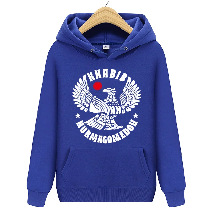Khabib Nurmagomedov The Eagle русская Толстовка для мужчин и женщин осень-зима Флисовая Толстовка Пуловер Джемпер спортивная куртка - Цвет: Blue
