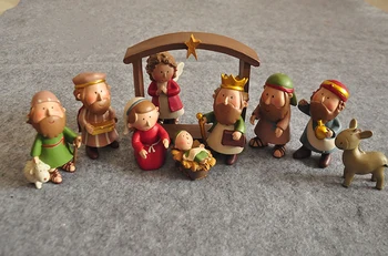 

ENNAS DECORATION MINI SET CHRISTMAS NATIVITY FAGURINES SCENE SETS INCLUDES STABLE, JOSEPH, JESUS, MARY AND WISEMEN
