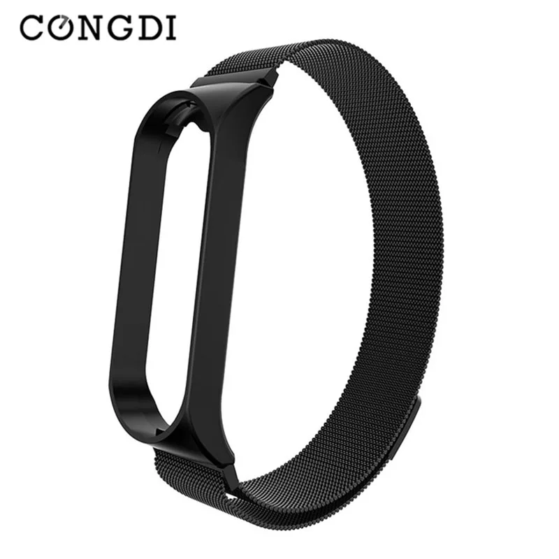 

MiBand 4 3 Strap Magnet Smart Wrist Band Bracelet Strap for xiaomi Mi Band 3 4 Metal Bracelet Stainless Steel Wrist Strap