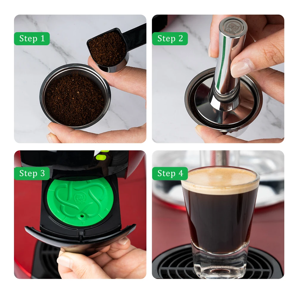 icafilas Reusable Coffee Capsule for Nescafe Dolce Gusto Stainless Steel  Coffee Pod Filters with Grinder Crema Capsules as Gift - AliExpress