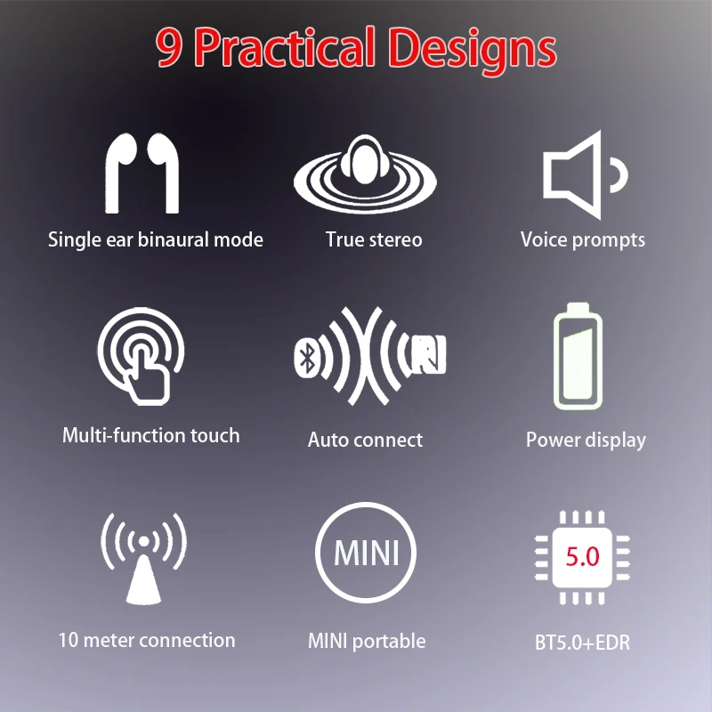 Bluetooth 5 0 Earphone Touch Control Wireless Earphones HD Stereo Waterproof Headset LED Display Charging Box PK i99999 plus tws