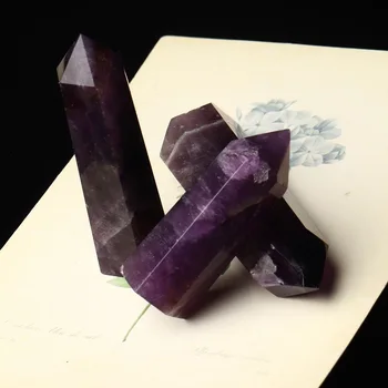 

1PC Natural Crystal Fantasy Amethyst Hexagon Rod Crystal Point Quartz Mineral Jewelry Modern Home Decoration Magic Repair Gift