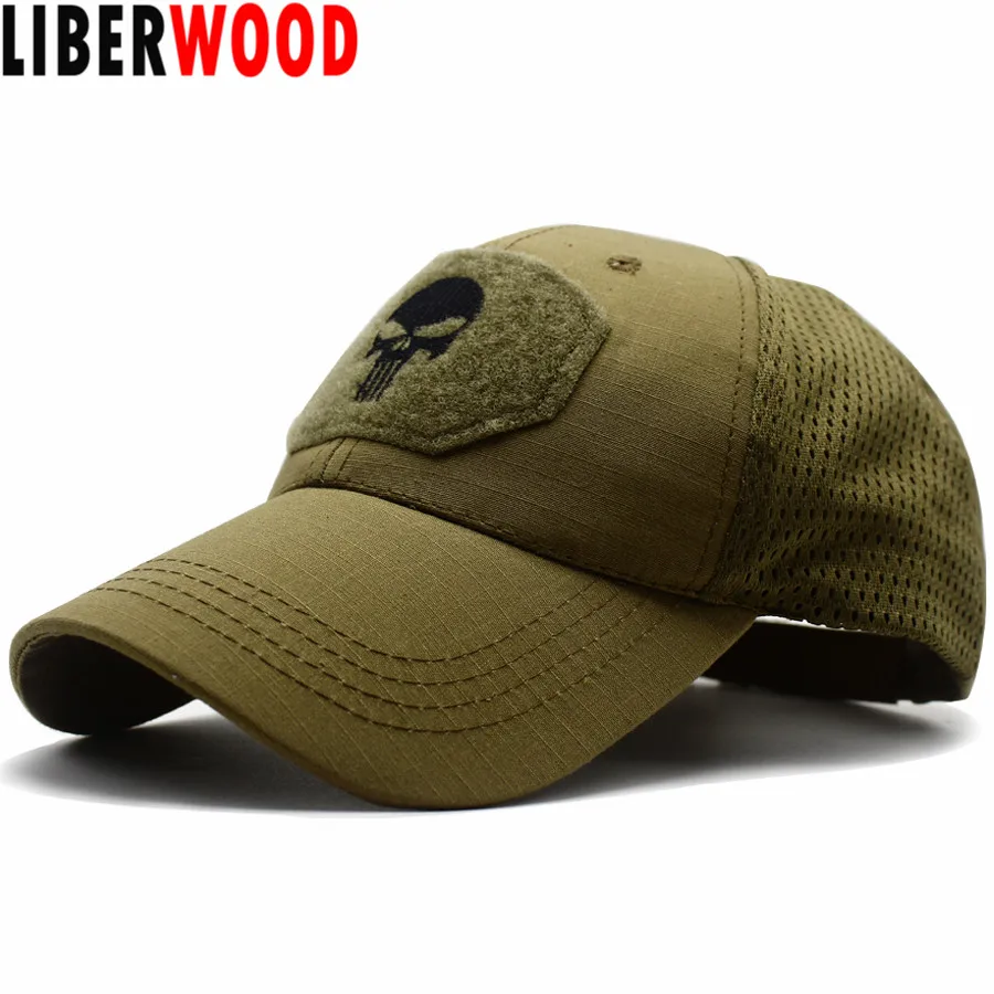 Свободная бейсбольная кепка LIBERWOOD камуфляжная с вышивкой в виде черепа бейсболка