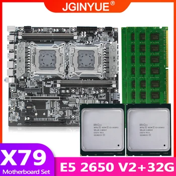 

JGINYUE X79 dual CPU motherboard LGA 2011 For i7 Xeon E5 V1&V2 processor DDR3 256G ECC/NON-ECC memory dual Giga LAN X79-D4