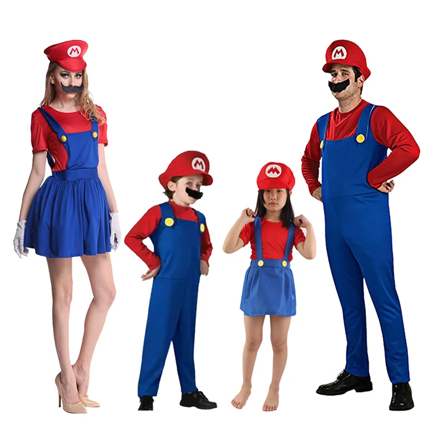 Cosplay&ware Super Mari0 Costume Cosplay Jumpsuit Adults Kids Halloween Dance Fancy Dress Gift Luigi Brothers Costumes Party Outfit -Zentai shop online H245757ffcaf247f09030c440ead87333q.jpg