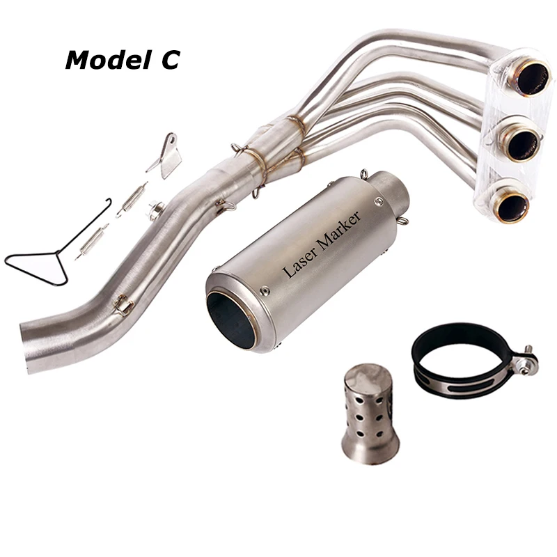 For Yamaha MT09 Tracer 900 Motorcycle Exhaust Muffler Tail Tips Front Header Link Pipe Modified Full System - Image 4