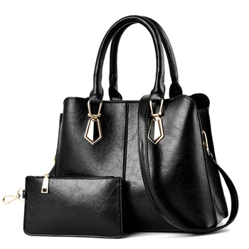 

Women Luxury Set Bag 2pcs Leisure Leather Shoulder Bags 2020 Fashion Handbag Messenger Bag Ladies Solid Color 3 Piece Bag