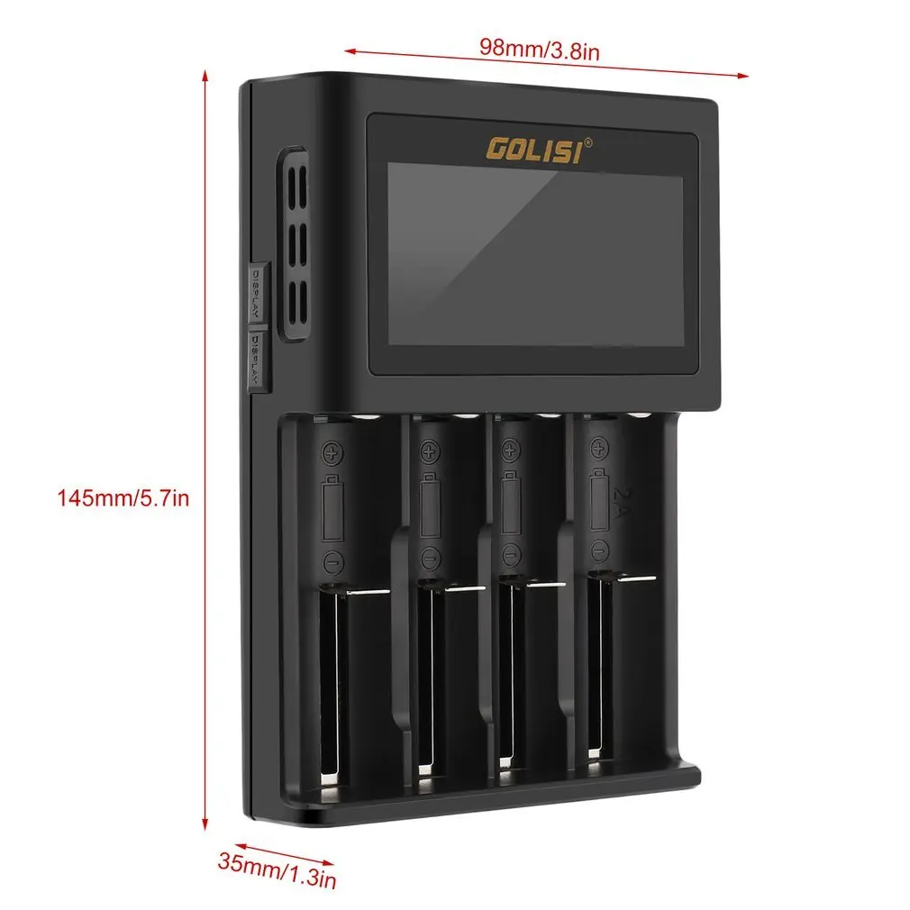 Golisi S4 батарея зарядное устройство для батарей Li Ion (литий ионных) Ni Cd md 18650 18350 18500