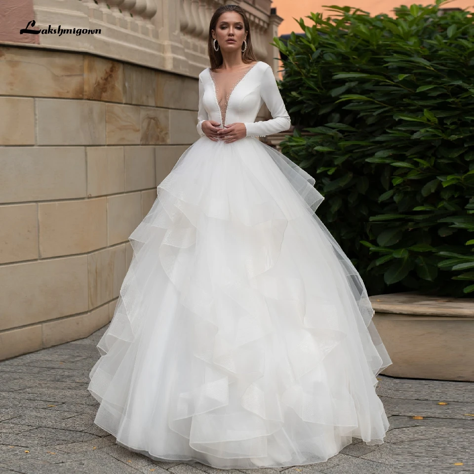 vintage ruffle wedding dress
