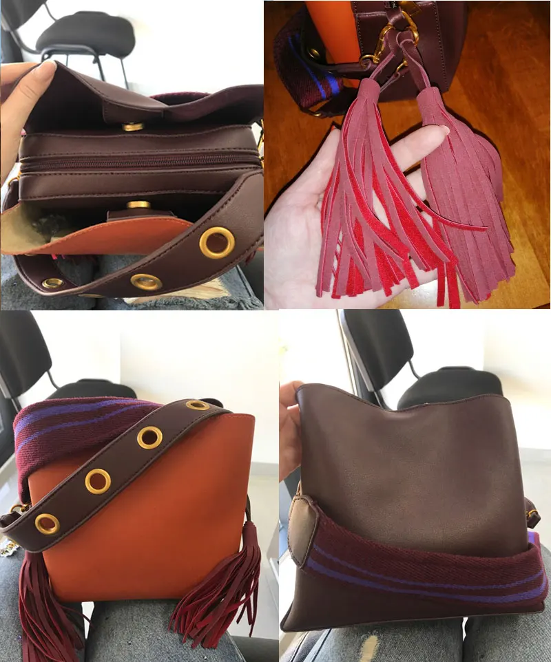 Женская винтажная сумка на плечо из искусственной кожи однотонная сумка-мешок модная сумка с кисточками маленькая простая квадратная сумка 3 цвета