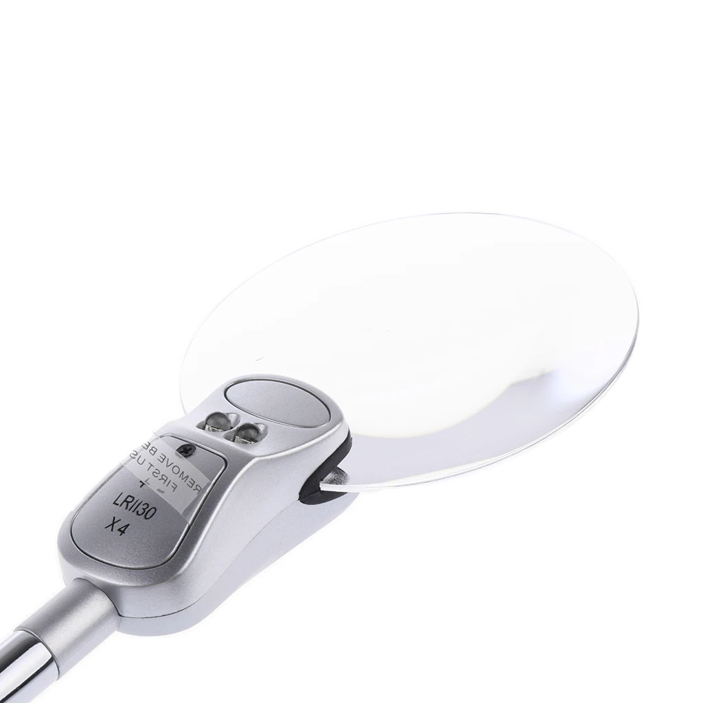 

4X Magnifying Glass Reading Magnifier LED Lighted 90mm Magnifier Handsfree Reading Stand Magnifier