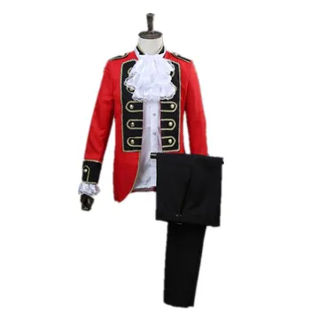 

Red And Black Retro Menswear Court Formal wear Performance Singing Party Dinner Graduation Ceremony