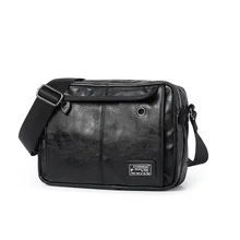 

Pu Leather Men Messenger Bags Designer Luxury Shoulder Crossbody Bag for Man Handbag Male Small Black Bags Men's Bag 2022