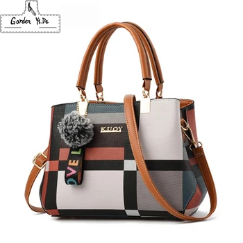 

2019 New Luxury Handbag Women Stitching Wild Messenger Bags Designer Brand Plaid Shoulder Bag Female Ladies Totes Crossbody Bags