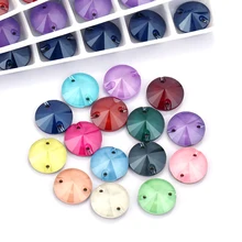 

Round 15 Colors Mocha Series Rivoli K9 Glass Flat Back Rhinestones Glass Strass Crystal For Sew On Clothing Crafts Bags Dresses