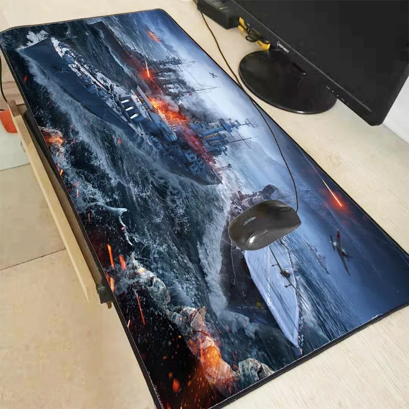 

XGZ World of Warships Large Gaming Mouse Pad Lock Edge Mouse Mat Laptop Computer Keyboard Pad Desk Pad for Dota CSGO Mousepad
