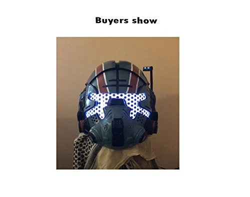 Titanfall 2 Jack Cooper Helmet Full Head Cosplay Mask with LED Light - XCOSER Men's Party Costume Props image 6