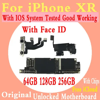 

Free Shipping Motherboard For iPhone XR Mainbloard With Face ID,Good tested For iPhone XR Logic Board With IOS System full chips
