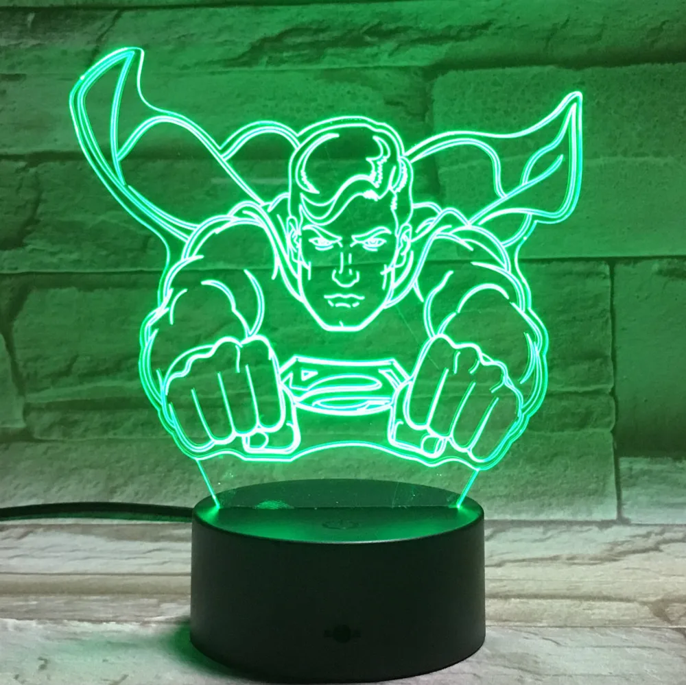 DC heroSuperhero детские пижамы с изображением Супермена для Светодиодный ночной