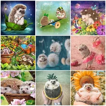 

5D Diamond Art Painting for Kids Hedgehog Animals Round Diamond Full Drill DIY Canvas Picture by Numbers for Boys Girls Audlts