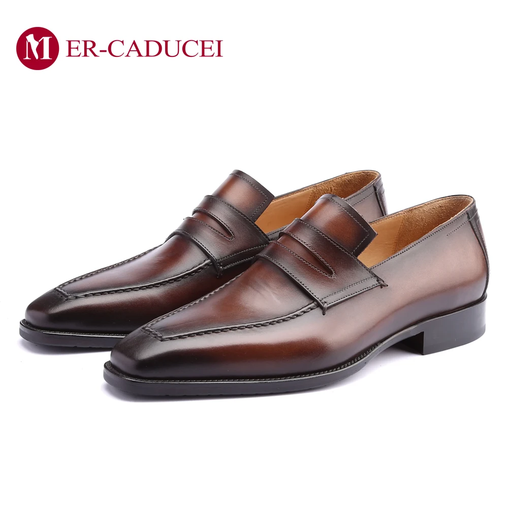 Italiaanse Heren Dress Schoenen Loafer Luxe Echt Lederen Schoenen Mode Vintage Retro Party Formele Zakelijke Wedding Schoenen Voor Mannen Italiaanse Heren Dress Schoenen Loafer Luxe Echt Lederen Schoenen Mode Vintage Retro Party Formele Zakelijke Wedding Schoenen Voor Mannen