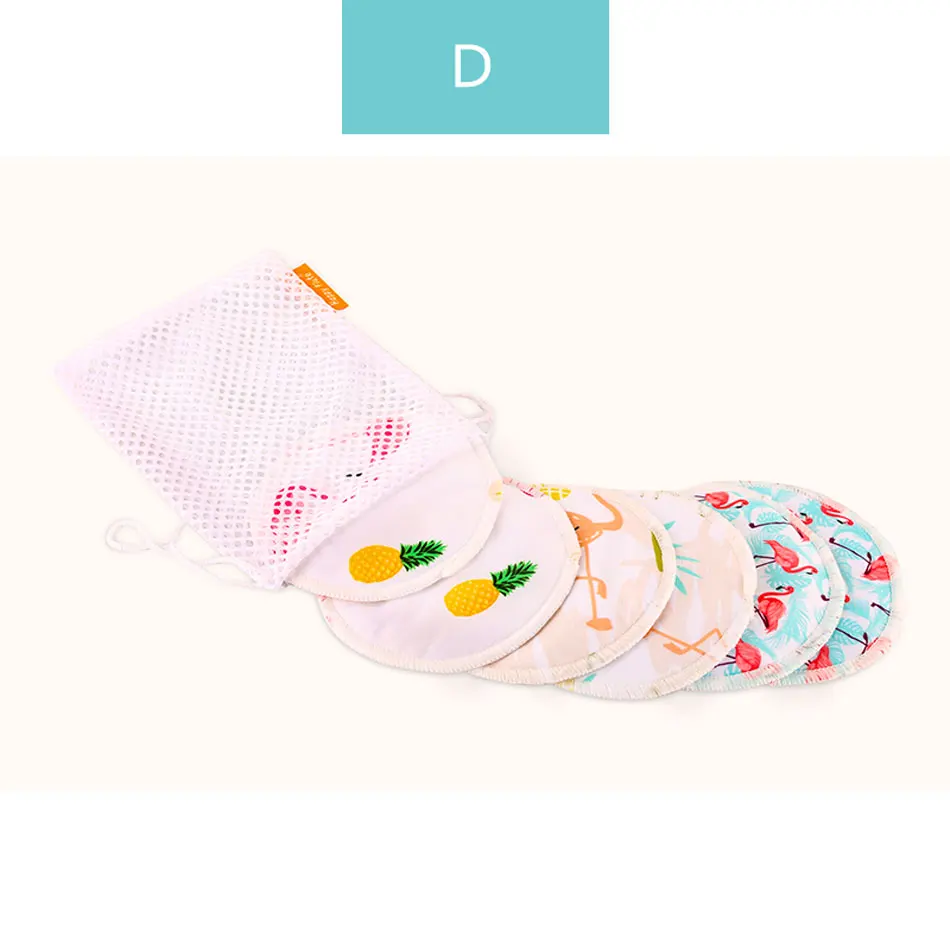 D nursing pads HappyFlute бамбуковые подушечки для кормления для мам водонепроницаемые моющиеся подушечки для кормления бамбуковые многоразовые подушечки для груди с мешком для стирки - Цвет: D nursing pads