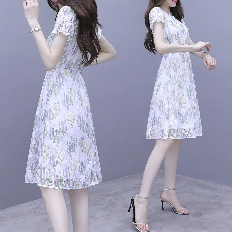 

Fairy Skirt CHIC Gentle Summer Waist Hugging Slimming Elegant Skirt France Non-mainstream Chiffon Dress