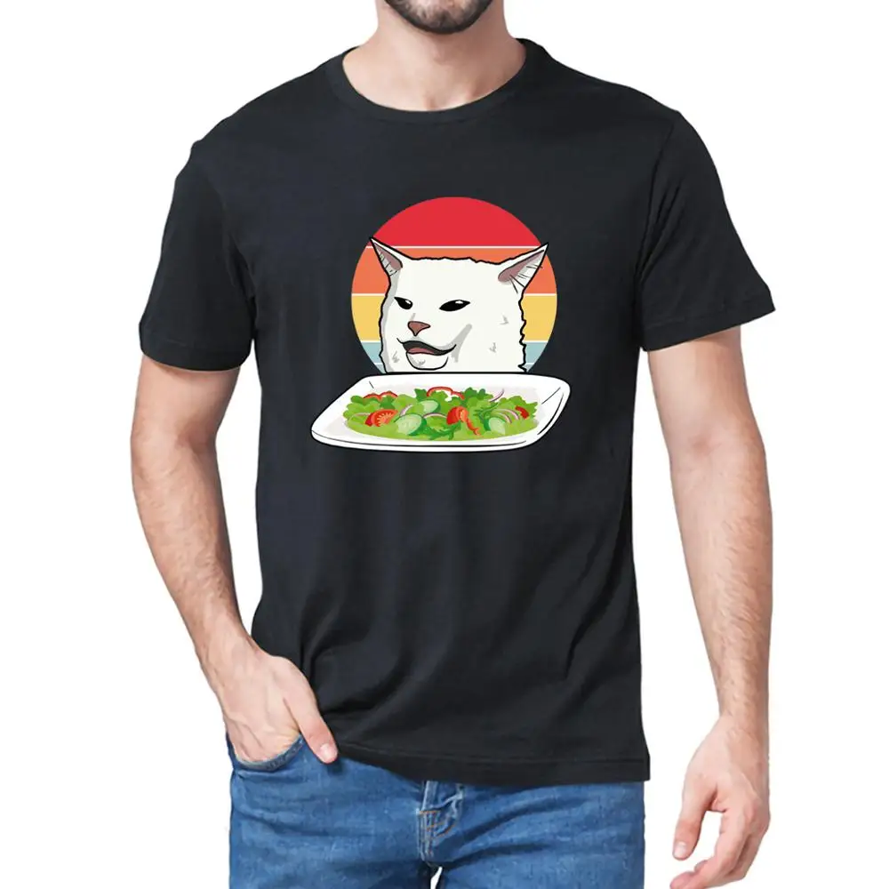 2020 Angry Women Yelling At Confused Cat At Dinner Table Meme Retro Summer Men's cotton T-Shirt Humor Gift women TShirt Tops tee 2020 Angry Women Yelling At Confused Cat At Dinner Table Meme Retro Summer Men's cotton T-Shirt Humor Gift women TShirt Tops tee