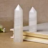 1pc Natural Crystal Point Afghan White Jade Healing Obelisk Quartz Wand Ornament for Home Decor Reiki Energy Stone Pyramid gift 1