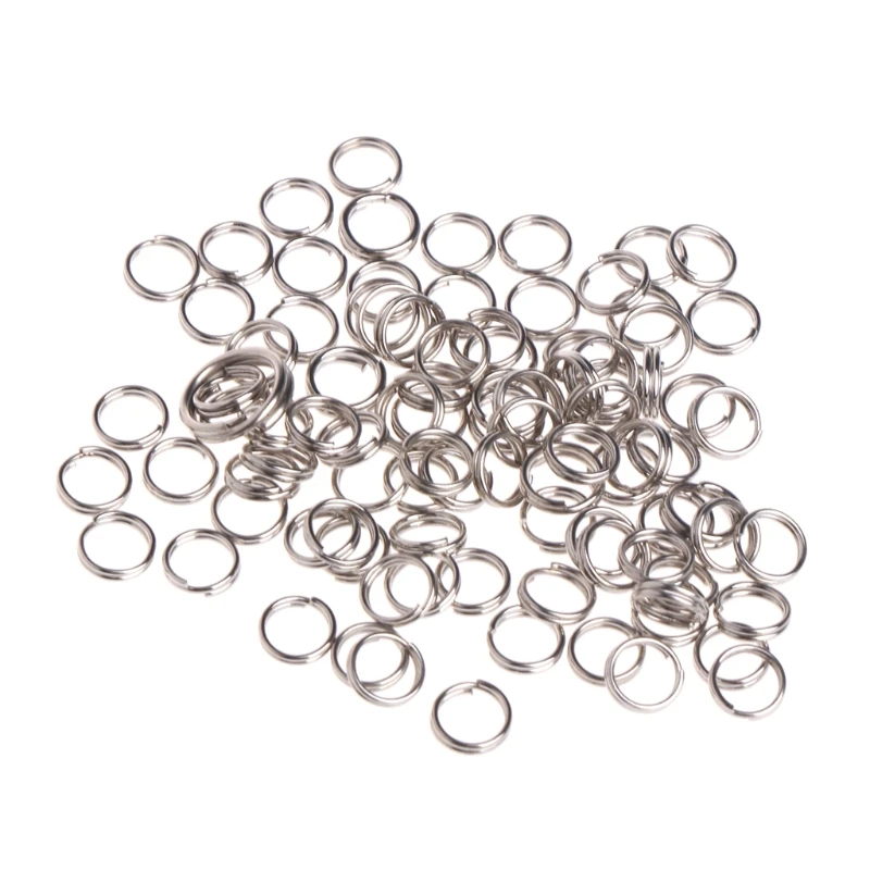 

100 Pcs/Bag Fishing Split Rings Stainless Steel Lure Bait Hooks Connector Double Loop Split Open Carp Tool Fishing Accessories