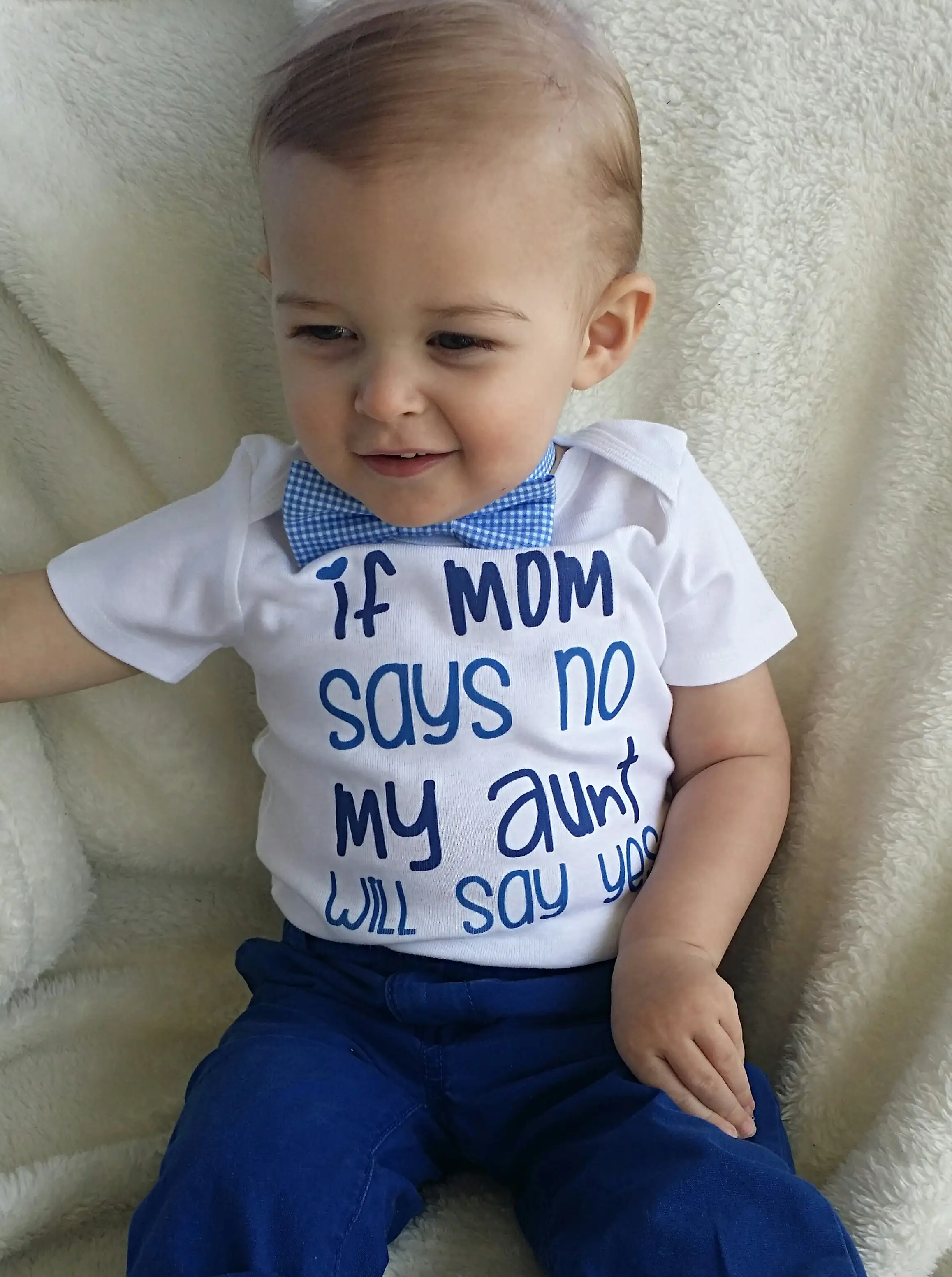 PERSONALISED If Mummy Says No Vest Bodysuit New Baby Toddler Gift Funny Auntie 