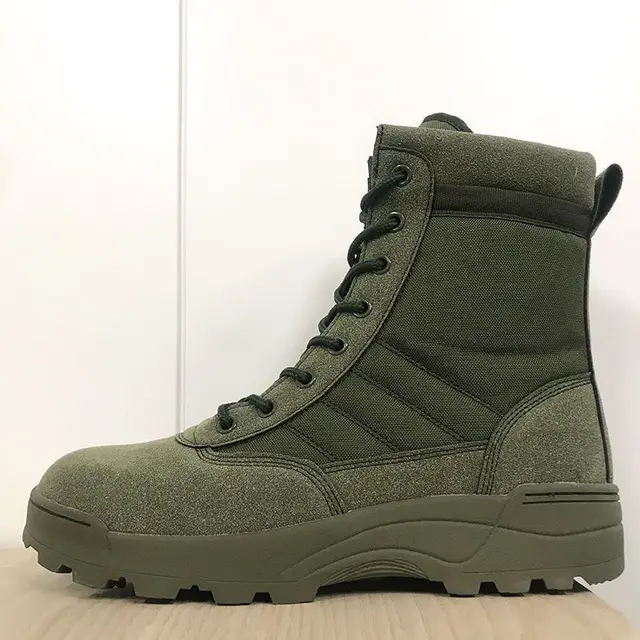 Tactical Military Boots Men Boots Special Force Desert Combat Army Boots Outdoor Hiking Boots Ankle Shoes Men Work Safty Shoes Green High