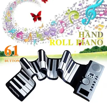

Roll Up Piano Flexible 61K2 with Loud Speaker Silicon 61 Key Beginner Education USB Charging Keyboard Instruments