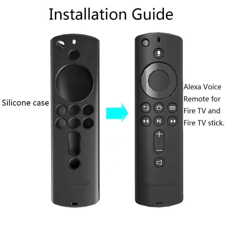 Protective Case 5.9 Inch Cover Silicone Sleeve Shockproof Anti-Slip Replacement for Fire TV Stick 4K Remote Control