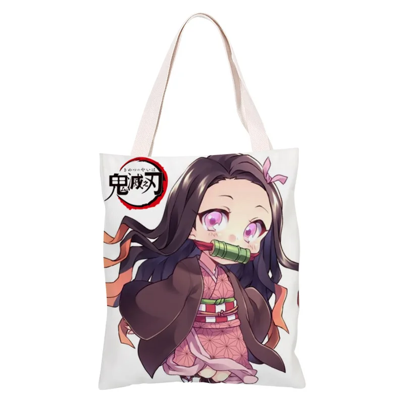 Anime Demon Slayer Cosplay Kimetsu No Yaiba Canvas Tote Bag Kamado 