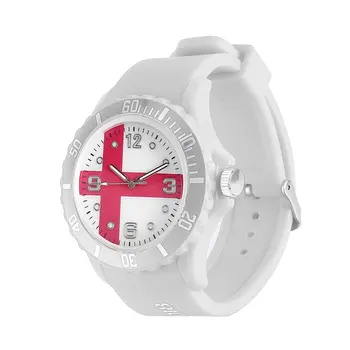 

Spanish/Brazilian Flag Pattern Red Color Silicone Wristwatches Casual School Quartz Watch Unisex Fashion Sports Watches