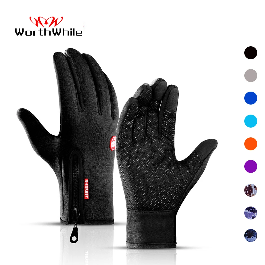 Lohnende Winter Radfahren Handschuhe Fahrrad Warme Touchscreen Volle Finger Handschuhe Wasserdichte Außen Bike Skifahren Motorrad Reiten|Cycling Gloves| - AliExpress