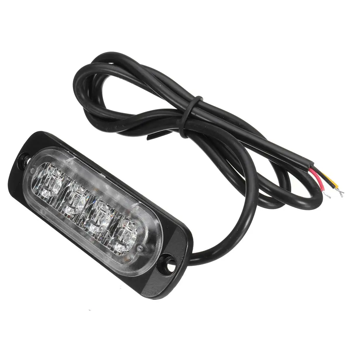 12V 4LED Строб Предупреждение световой Маяк мигающая подсветка для грузовых автомобилей, лампа мигалки Янтарный цвет: желтый, белый светофора
